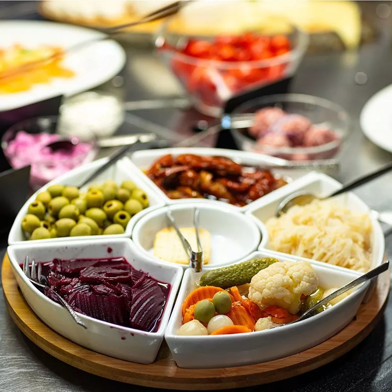 Vorspeisenauswahl, Frühstücksbüffet